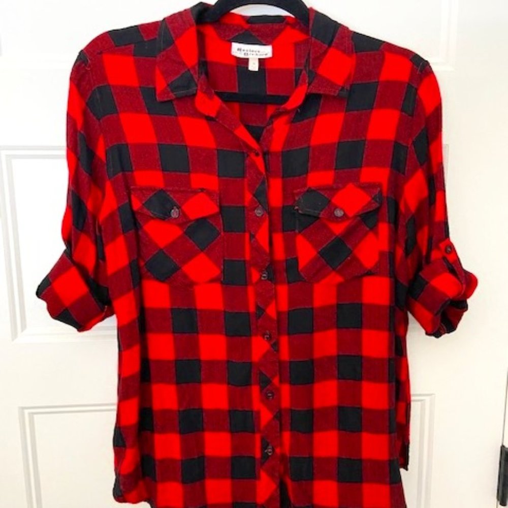 * ANTHROPOLOGIE *  Hester & Orchard plaid shirt size S